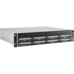 TERRAMASTER U8-450 NAS datu glabātuve, montējama statnē, 2U-8 bay, ar Atom C3558R četrkodolu CPU, 8 GB DDR4 atmiņas, divām SFP+ 10GbE saskarnēm, diviem 2,5GbE portiem (bez cietā diska)