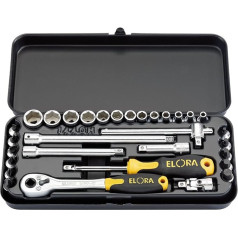 DRAPER 1440 MU ELORA Metrisches Socket Set, blau, 1/4-Zoll Vierkantantrieb, 31-teilig