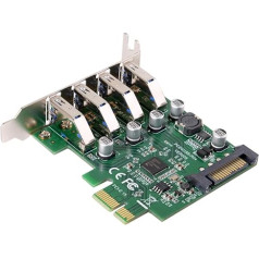 NFHK zema profila 4 porti PCI-E uz USB 3.0 HUB PCI Express paplašināšanas kartes adapteris 5Gbps pamatplatēm