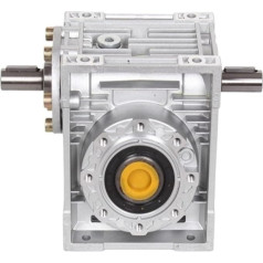 AMEHRU Schneckenreduzierer NRV050-VS 14-mm-Doppeleingangswellenverhältnis 7,5:1-80:1 90-Geschwindigkeitsreduzierer(Ratio 30 to 1)