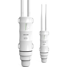 WAVLINK AC600 Āra divjoslu atkārtotājs WiFi piekļuves punkts, atkārtotājs, Ap-Mode maršrutētājs WISP 2.4GHz 150Mbps + 5GHz 433Mbps pasīvais PoE modelis 100M White