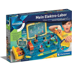 Clementoni Galileo Lab - Mana elektriskā laboratorija, aizraujoša eksperimentu kaste, elektronisks komplekts ar sensoriem un gaismas efektiem, bērniem no 8 gadiem, Clementoni 59292