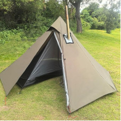 1 persona Ultralight karstā telts ar plīts Jack Teepee telts Āra kempings Pirmā telts telts telts plīts Koka plīts 4 sezonas Medības Trekking Pyramid Tents