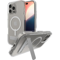 ZAGG Crystal Palace Snap KS Graphene Reinforced Case for iPhone 16 Pro Max [6,9 collas] ar iebūvētu statīvu, MagSafe saderīgs, nedūžņo, triecienizturīgs, aizmugurējais vāciņš (caurspīdīgs)