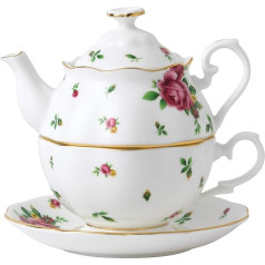 Royal Albert New Country Roses tējas komplekts vienam, balts