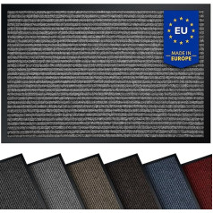 comflor Augstas kvalitātes paklājs pelēks 90 x 150 cm liels iekštelpām un ārpus telpām - neslīdošs, mazgājams un izturīgs pret laikapstākļiem - durvju paklājs ieejas zonai un lietošanai ārpus telpām - skrejceļš, gaitenis plāns