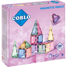 Coblo Pastel - 20 Piece Magnetic Toy Set - Includes Storage Bag and Idea Book - Encourages Creative Learning - Montessori Game