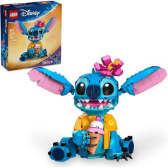 Lego Disney Disney Stitch rotaļlietu konstruktors 43249, Disney rotaļlieta 9 gadus veciem bērniem, saliekama figūra ar saldējuma konusu meitenēm, zēniem un populārās filmas Lilo un Stitch cienītājiem