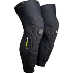 G-Form Pro-Rugged 2 Knee Shin Guards - ceļgalu aizsardzība riteņbraukšanai, slidošanai un sniega sporta veidiem - ceļa un apakšstilba spilventiņi sportam - melni, lieli, pieaugušajiem