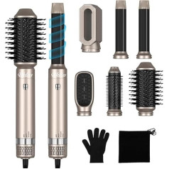 Airstyler 6 in 1, Hairstyler matu veidotājs, karstā gaisa suku komplekts, Airstyler matu veidošanas sukas ar automātisko lokšķēres gludekli, karstā gaisa suku, masāžas karstā gaisa suku, matu taisnotāja suka