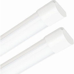 Sundertech 2 Pack LED 120cm neona LED 34W 3750LM Cool White 6500K fluorescējošās spuldzes garāžām, noliktavām, birojiem, darbnīcām, virtuves apgaismojumam