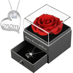 Mātes diena Migliore Mamma del Mondo Eternal Rose Mum Gift, rokām darinātas mūžīgās reālās rozes ar sadalītāju Kaklarota Mātes dāvanas, dzimšanas dienas jubilejas dāvanas sievietēm Mamma Grandma