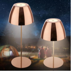 BRILONER - LED galda lampa bezvadu IP44 ar skārienjūtīgu pieskārienu, nepārtraukti aptumšojama, nomaināms akumulators un gaismas avots, nakts lampa, viesistaba, LED lampa, akumulatora galda lampa, āra lampa, 13,5 x 36 cm (DxH),