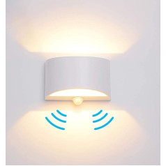 Elitlife LED sienas gaisma ar kustības sensoru iekštelpās uz augšu uz leju silti balta 7 W sienas lampa iekštelpās Alumīnija interjera gaisma Sienas apgaismojums viesistabai Guļamistabai Guļamistabas gaitenim Priekšnama kāpnēm Vannas istabai