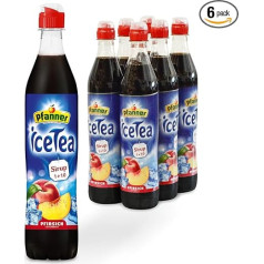 Pfanner Iced Tea Peach Syrup - 6 x 700 мл сироп для напитков - делает более 7 литров воды со вкусом персикового чая со льдом