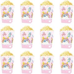 ehdkprk Pack of 12 Care Cute Bear Popcorn Box Birthday Party Favour Carebear Snack Treat Boxes Candy Cookie Container Decorations Dāvanas bērniem pieaugušajiem Birthday Party Favour Supplies