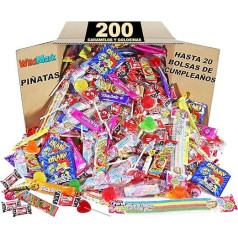 Mega Pack 200 WikiMark konfektes, našķi un saldumi - bez alerģijām Jūs varat izgatavot dzimšanas dienas maisiņus bez lipekļa un piena produktiem