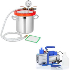 Mucola Vacuum Pump 127 L/min and Vacuum Chamber 7.6 L Vacuum Pump Air Conditioning Vacuum Set 127 L/min + 7.6 L Degassing Chamber Resin Trap Air Conditioning Technology