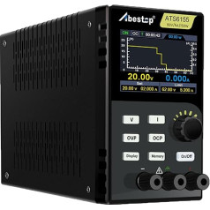 Abestop ATS6155 laboratorijas barošanas bloks 60 V/5 A 150 W līdzstrāvas laboratorijas barošanas bloks, bez ventilatora, īpaši kluss dizains ar 4 ciparu displeju