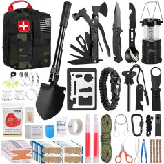 ABPIR Survival-Erste-Hilfe-Set, 170-teiliges Überlebens-Set, Trauma-Set mit essentieller Überlebensausrüstung, Notfall, medizinisches Zubehör für Wandern, Camping, Rucksackreisen, Outdoor-Abenteuer,