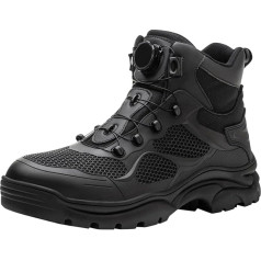 DKLOVIFU Worker Boots Vīriešu pavasara un ziemas pogas zābaki Anti- un Anti-Sole Sole apavi Neslīdošas darba zābaki Vīriešu melni ūdensizturīgi darba zābaki Vīriešu darba apavi S3