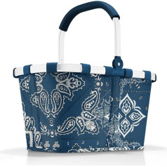 reisenthel Carrybag Frame Bandana Blue, izturīgs iepirkumu grozs ar daudz vietas un praktisku iekšējo kabatu Elegants un ūdensnecaurlaidīgs dizains