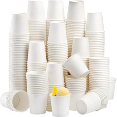 Tebery Pack of 400 120 ml Paper Cups, 4 oz Paper Coffee Cups, Disposable Paper Cups for Water, Juice, Coffee or Tea, White