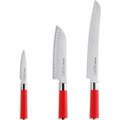 F. DICK Red Spirit Santoku 81774200 3 komplekti profesionāliem un hobija pavāriem 56 HRC Viegla tīrīšana