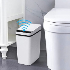 Zinueen Vannas istabas atkritumu urna 12L Sensor Cosmetic Bin - atkritumu urna ar sensoru tehnoloģiju, bezskārienu un ūdensizturīga - birojam un vannas istabai - atkritumu urna ar vāku un bez trokšņa funkciju