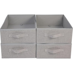 JAKAGO garderobes organizators, 4 gabali, salokāmas lieliskas uzglabāšanas kastes, 39 x 29 x 14 cm, apģērbiem, krekliņiem, biksēm, dvieļiem, rotaļlietām (pelēks)