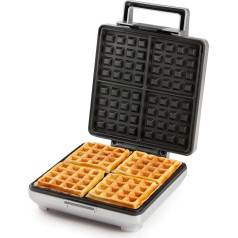 DOMO DO9250W Vafeļu gludeklis 4 kvadrātveida vafelēm 1600 W, sudraba krāsā