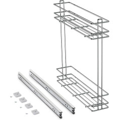 Emuca - Virtuves mēbeles Izvelkams pudeļu turētājs, izvelkams uz sāniem, 150 mm, hromēts, tērauds