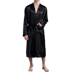 Nuofengkudu Unisex Bathrobe Satīna garš kimono halāts Viegls pirts halāts