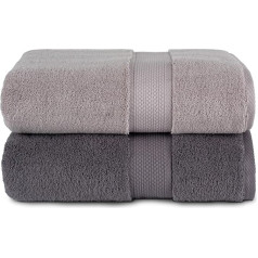 Nomads Premium dvieļi Elina XXL 2 vannas dvieļu komplekts 100 x 150 cm 100% kokvilnas vannas dvieļi 600 g/m² Lieli vannas dvieļi 100 x 150 cm Vannas tekstilizstrādājumi Roku dvieļi un vannas dvieļi ar Oeko-Tex 100 Sauna