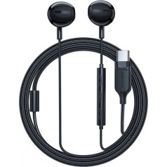 Acefast In-ear austiņas ar USB-C savienotāju, mikrofonu un tālvadības pulti 1,2 m - melnas krāsas