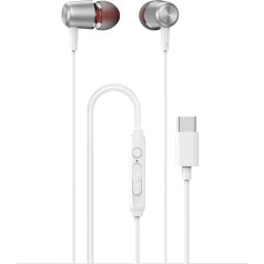 Dudao Vadu austiņas ar mikrofonu un tālvadības pulti USB-C 1,2 m - baltas krāsā