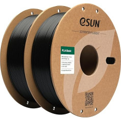 eSUN PLA filaments 1,75 mm, PLA Basic 3D printera filaments, izmēra precizitāte +/- 0,03 mm, 1 kg uz spoles, 2 spoles, 3D drukāšanas 3D filaments, melns