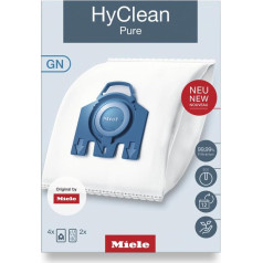 Miele oriģinālais piederums - putekļu sūcēja maisiņi HyClean Pure GN / ar vislabāko filtrēšanas veiktspēju / droši aiztur putekļus putekļu sūcējā / automātiska maisiņu aizvēršana (12281680)