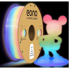 EONO PLA Filament Luminous Glow in the Dark Luminous 3D Printer Filament 1 kg (2,2 lbs) Luminous PLA 3D printeriem, no spilgti balta līdz varavīksnes krāsai