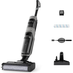 Rowenta X-Clean 4 bezvadu putekļsūcējs mitram un sausam putekļu sūcējam, laiku taupoša tīrīšana 2-in-1 ar putekļu sūcēju un tīrītāju, inteliģentā netīrumu noteikšana, īpaši ilgs darbības laiks, pelēks, GZ5036WO