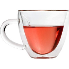 Sirds formas dubultās sienas izolētas stikla kafijas vai tējas tasītes Izolēta caurspīdīga piena krūze tējas krūze ar rokturi 180ml vai 240ml (2#)