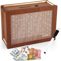 Koka naudas kaste ar skaitītāju Piggy Bank atkārtoti izmantojama koka naudas kaste maza