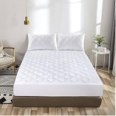 Style and Choice® Stepted Mattress Protector 30cm Deep Edge Fitted Sheet Style Hipoalerģiska pret putekļu ērcītēm Elpojošs bez trokšņa (ne ūdensnecaurlaidīgs, King Size)