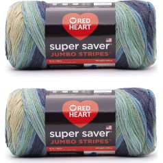 Red Heart Super Saver Jumbo Sutherland Stripe dzija - 2 iepakojumi pa 10oz - Akrils - 4 vidējie (Worsted) - 500 jardu - Adīšana / tamborēšana