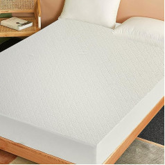 High Living® Premium Bamboo Mattress Protector Ūdensizturīgs 100% bambusa audums pret alerģiju, zems trokšņu līmenis, zems trokšņu līmenis, aizsargā matrača aizsargu no gultas kukaiņiem