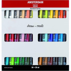 Talens Amsterdam akrila krāsu komplekts, Dream 36 x 20 ml akrila krāsas.