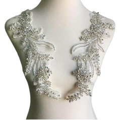 DFLINGA 1-5 gabali Melna kristāla rotājumi Garas apdares virsjakas apdare Fancy Wine Red Flowers Rhinestone Applique Bridal Wedding Accessory