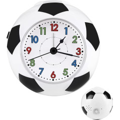 BTBHHIHO Klusais modinātājs naktsgaldiņam bez tikšķināšanas Mazais futbola tēmu modinātājs Naktsgaldiņš bērniem Baterijas darbināms modinātājs bez tikšķināšanas ar Snooze gaismu mājas guļamistabai virtuvei
