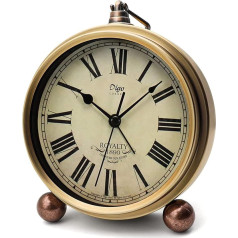 BVI BOOMERVIVI Analoge Vintage-Uhr, 13,2 cm, superleise Uhr, batteriebetriebener Wecker für Schlafzimmer, Schreibtisch, Reisen und Raumdekoration (römisch)
