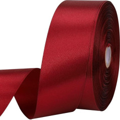 1,5 collas 50 jardi Vīna sarkanā satīna lentes lentes lokiem, dāvanu iesaiņošanai, kāzām, amatniecībai, Ziemassvētkiem, Lieldienām, ziediem, matiem, ielūgumu rotājumiem un daudz ko citu